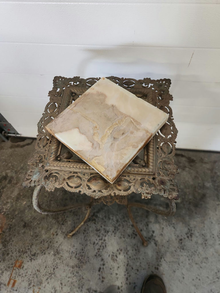 Victorian Marble & Iron Plant Stand - image 5 of 9