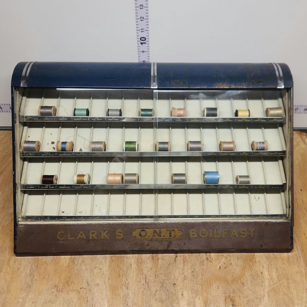 Vintage Clark's Boilfast Spool Cabinet - image 1 of 14