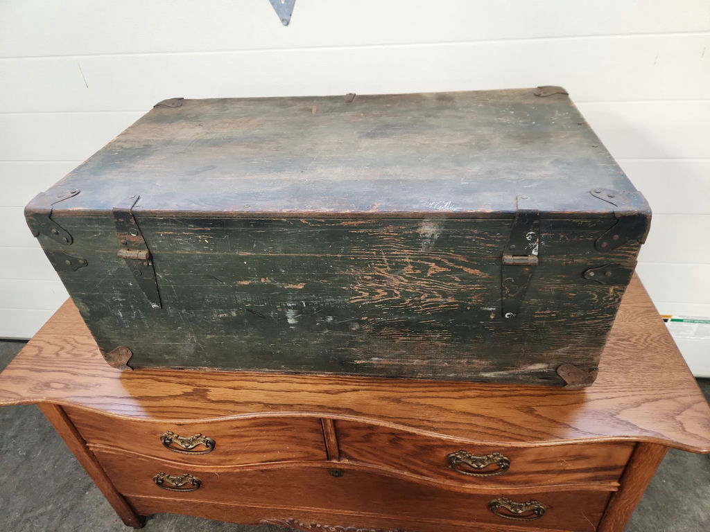 Vintage Dovetailed Wooden Military Footlocker - image 9 of 10