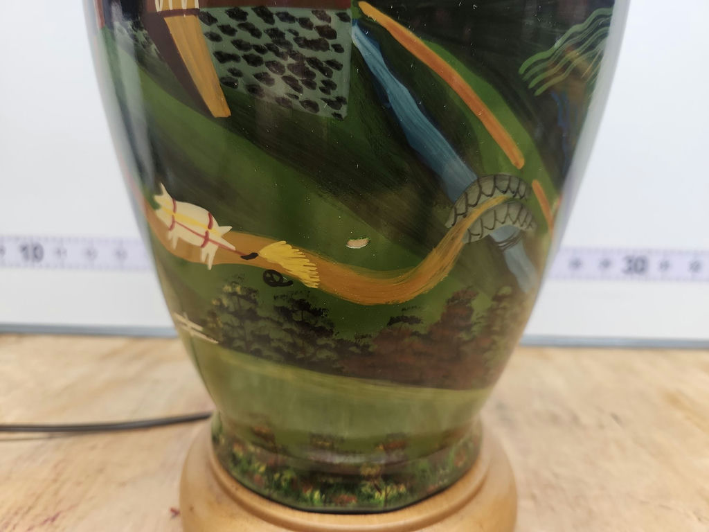 Hand Painted County Scene Lamp - image 10 of 16
