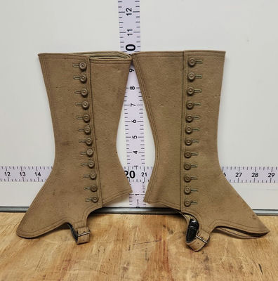 Vintage WW2 Wool Leggings Khaki Boot Covers, Spats, Gaiters - Image 1 of 10