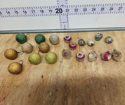 Vintage Japanese Feather Tree Glass Christmas Ornaments - Image 1 of 10