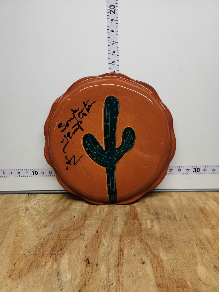 Sonja Templeton Hand Painted Redware Platter - image 4 of 9