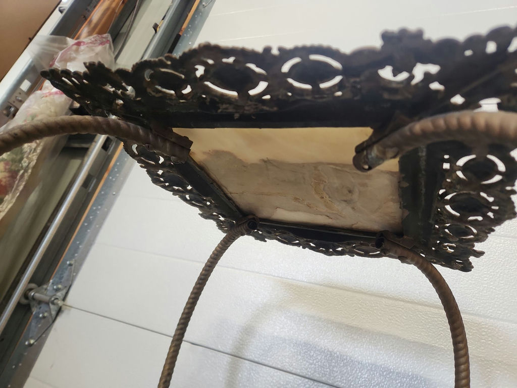 Victorian Marble & Iron Plant Stand - image 8 of 9