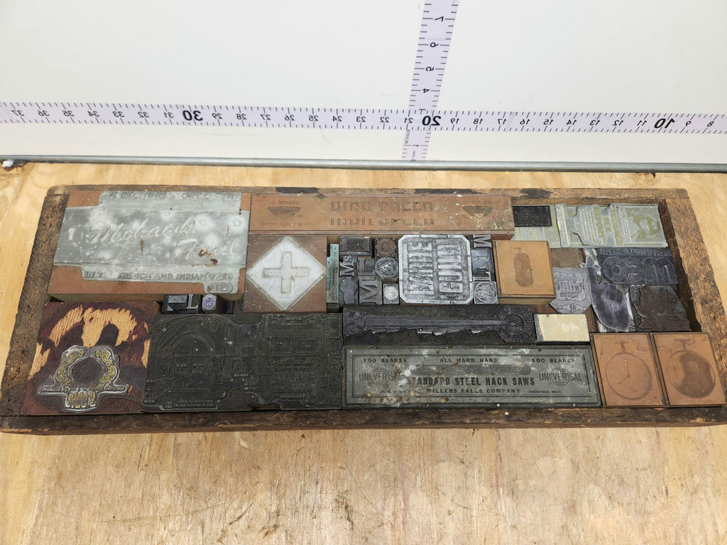 Vintage Letterpress Print Block Lot - image 2 of 14