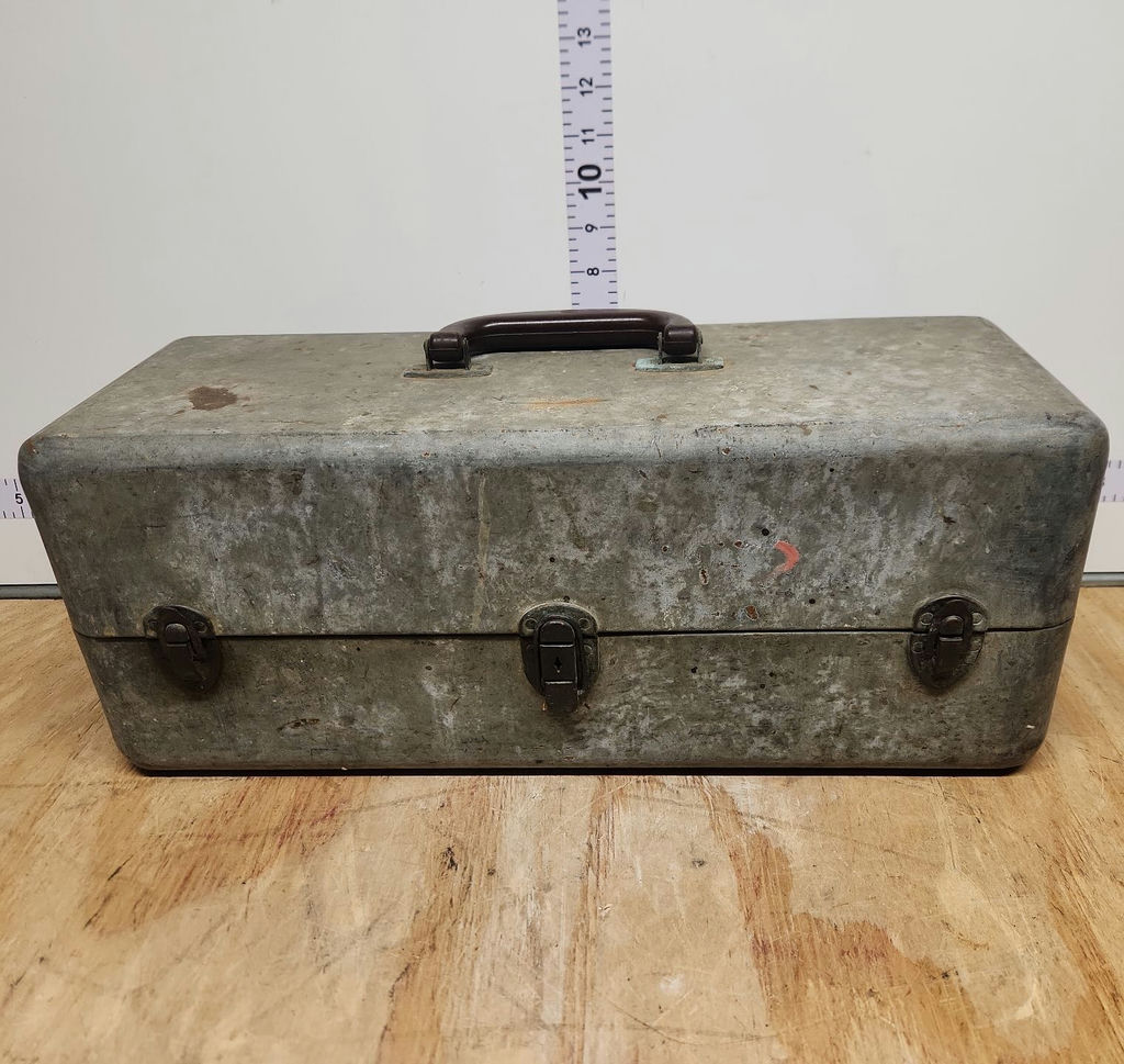 Vintage Galvanized Tackle Box - image 1 of 16