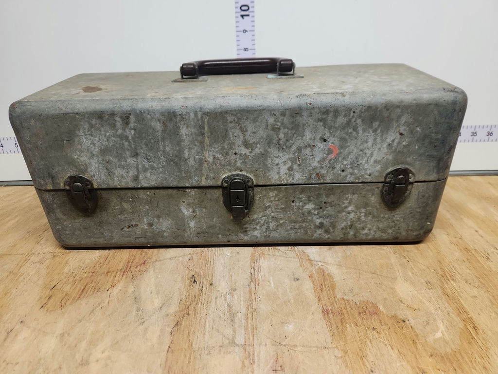 Vintage Galvanized Tackle Box - image 3 of 16