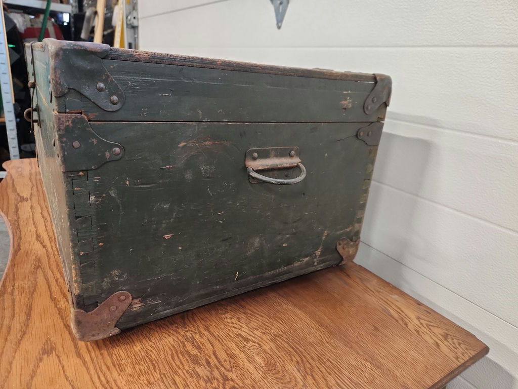 Vintage Dovetailed Wooden Military Footlocker - image 4 of 10