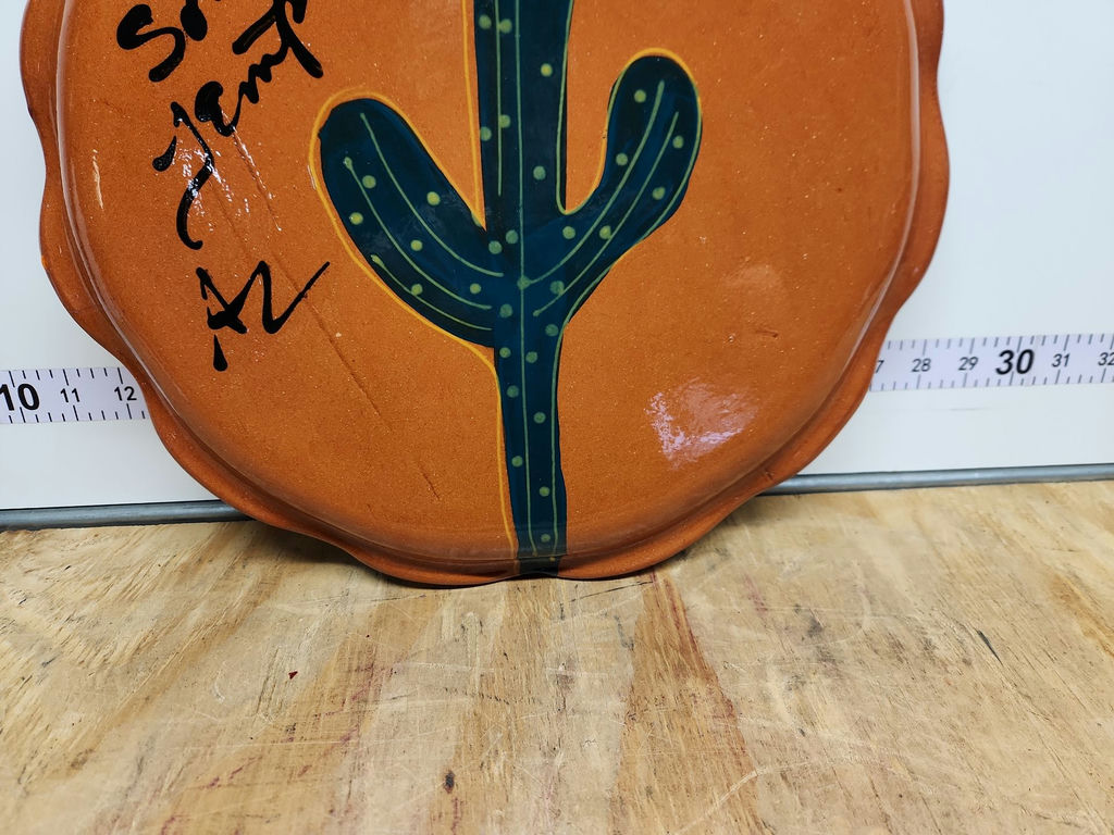 Sonja Templeton Hand Painted Redware Platter - image 7 of 9
