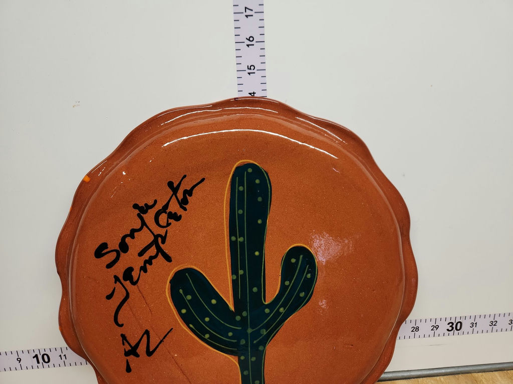 Sonja Templeton Hand Painted Redware Platter - image 6 of 9