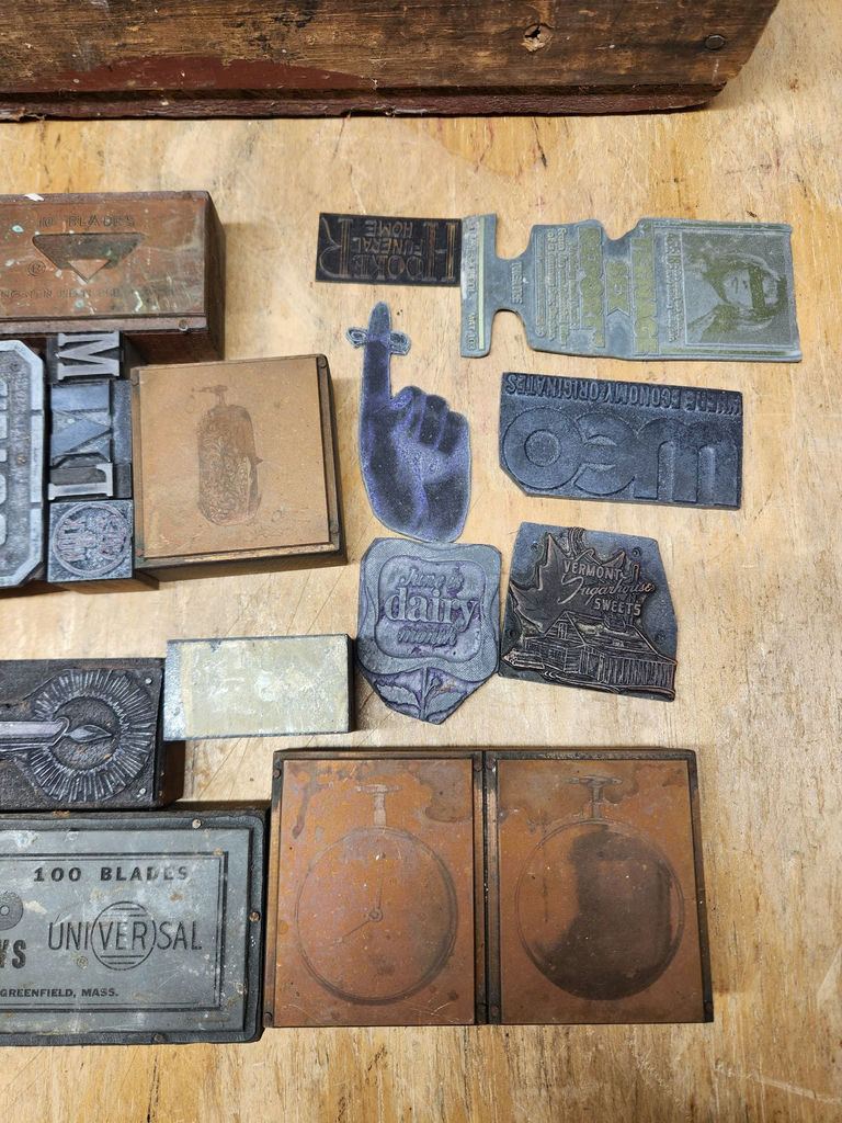 Vintage Letterpress Print Block Lot - image 3 of 14