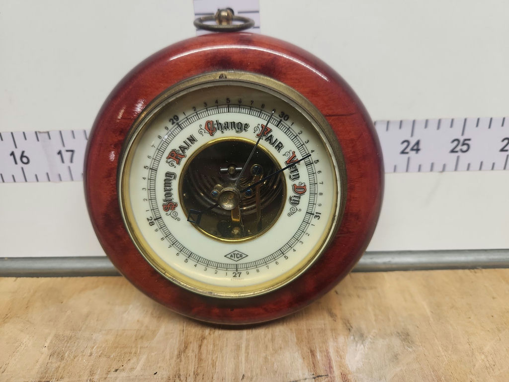 German Barometer & Finger Jointed Wooden Box - image 3 of 16