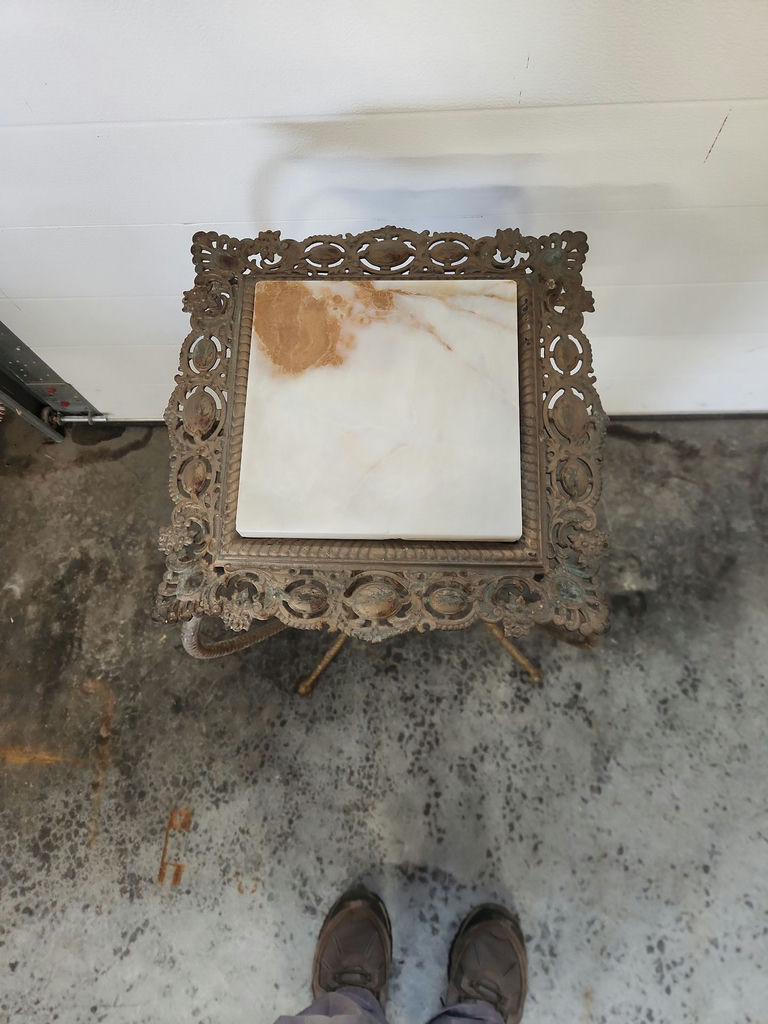 Victorian Marble & Iron Plant Stand - image 9 of 9