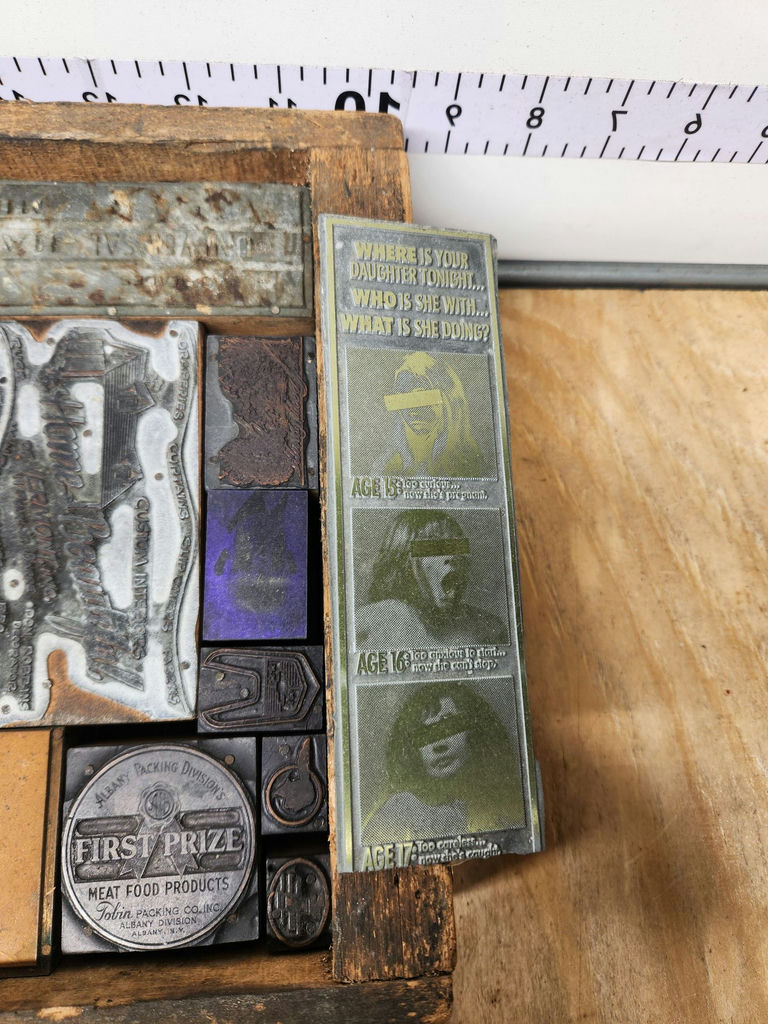 Vintage Letterpress Print Block Lot - image 7 of 14