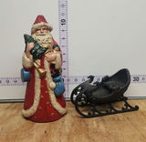 Cast Iron Santa Doorstop/Bank & Cast Iron Sleigh - thumbnail 1 of 14