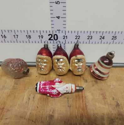 Vintage Glass Christmas Ornaments & Light Lot - Image 1 of 16