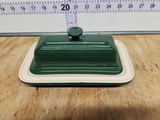 Le Creuset Dark Green & Cream Colored Butter Dish - thumbnail 3 of 7