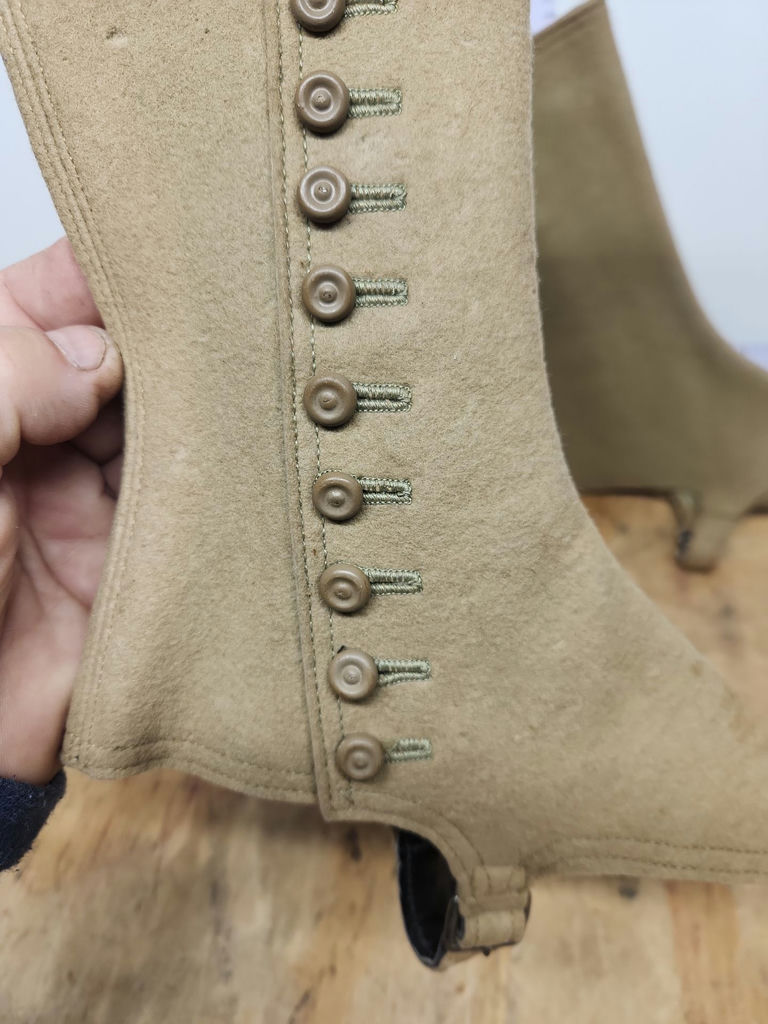 Vintage WW2 Wool Leggings Khaki Boot Covers, Spats, Gaiters - image 8 of 10
