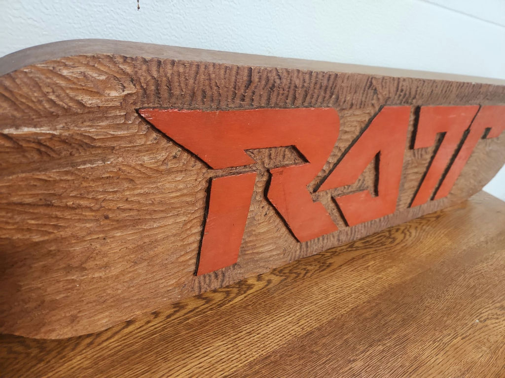 Carved Wood Ratt Sign (80's Rock Band) - image 6 of 9