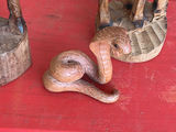 African Decor: Wood Giraffe Figurines, African Baskets, Egyptian Rattle - thumbnail 3 of 5
