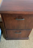 Dark Wood Office Desk with Center Keyboard Tray and Dual Pedestal Drawers - thumbnail 2 of 8