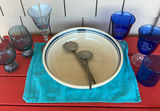 Large Ceramic Bowl, Cobalt Glassware, Pewter Serving Spoons - thumbnail 1 of 8