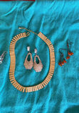 Gold Metal Choker, 3 Earrings - thumbnail 1 of 6