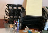 Office organization with binders, folders, and desk supplies - thumbnail 4 of 5