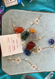 Assorted decorative Altar items: ceramics, artwork, crystals, and Tibetan prayer flags - thumbnail 5 of 9
