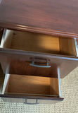 Dark Wood Office Desk with Center Keyboard Tray and Dual Pedestal Drawers - thumbnail 3 of 8