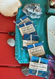 Assorted decorative Altar items: ceramics, artwork, crystals, and Tibetan prayer flags - thumbnail 7 of 9