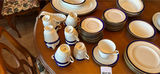 Howard, Royal Worcester, Blue-rim bone china dinnerware set with cups, saucers, and teapot - thumbnail 3 of 11