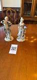 Pair of blue-and-white porcelain figurines: man with violin and woman with instrument - thumbnail 5 of 5