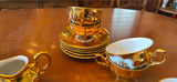 Bavaria, Gold-Trim Porcelain Tea Set with Hand-Painted Scenes, Made in Germany - thumbnail 4 of 8