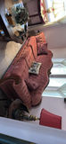 Vintage pink upholstered living room furniture set with display cabinets - thumbnail 13 of 13