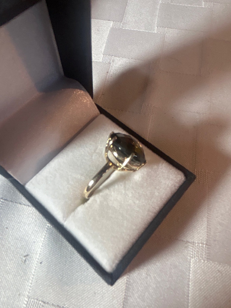 14K gold ring with cut gem stone - image 2 of 4