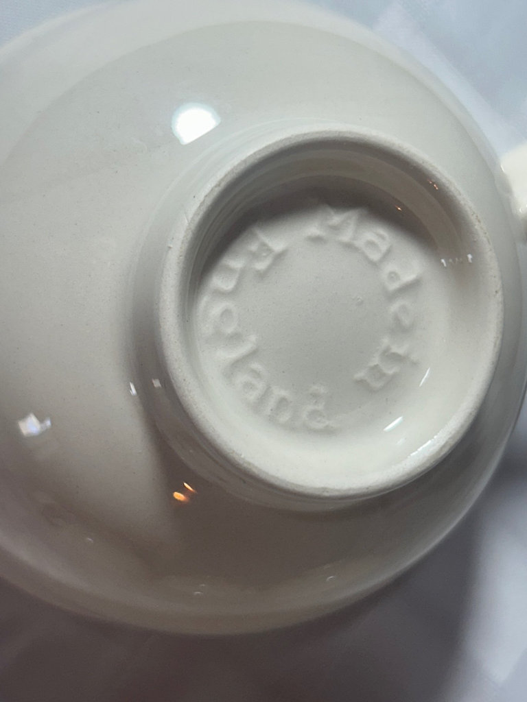 White Made in England cups & saucers - image 1 of 5