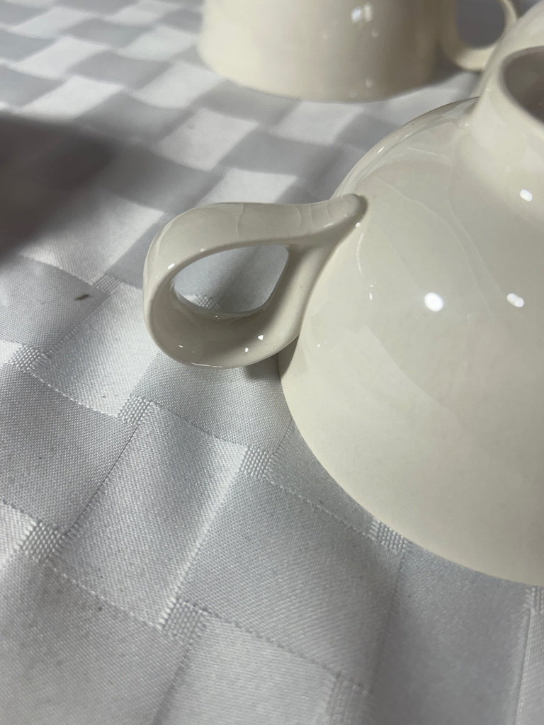 White Made in England cups & saucers - image 2 of 5
