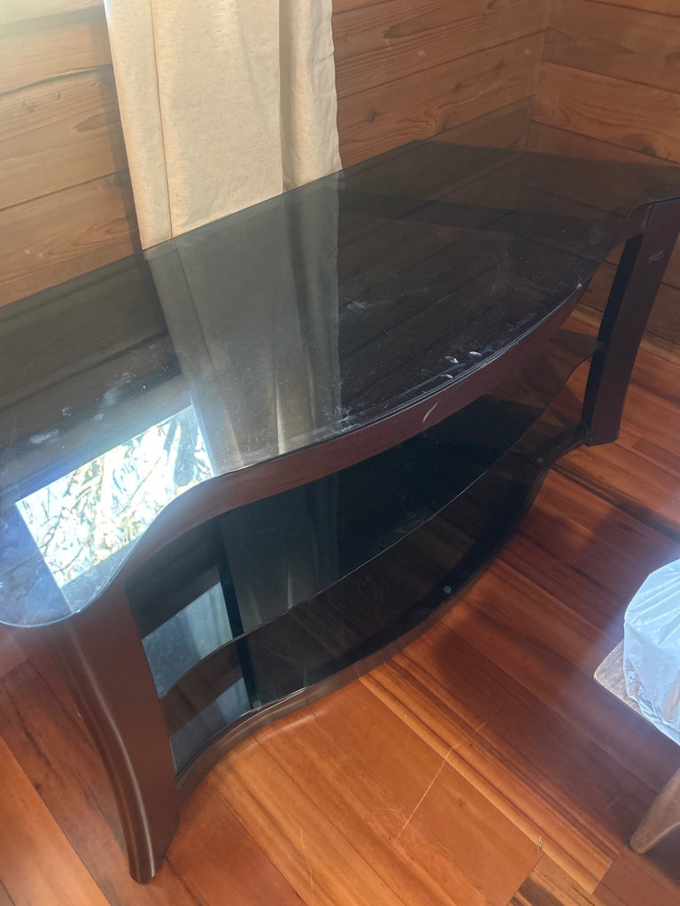 Wood and smoky Glass Media Cabinet - image 3 of 4