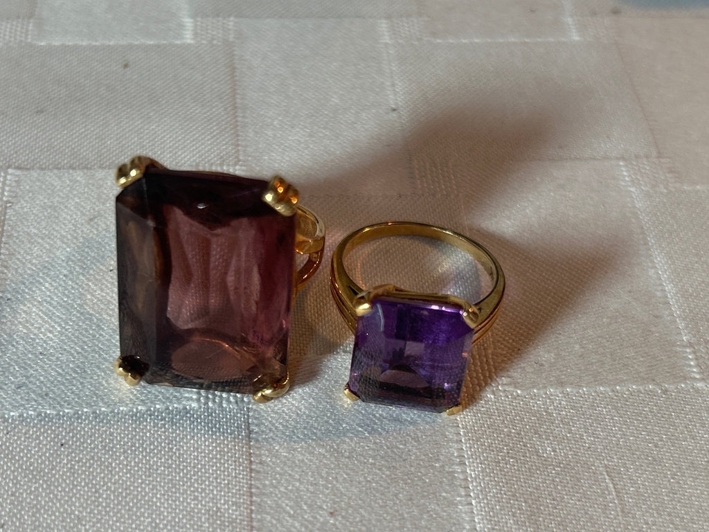 Two Baguette Cut Amethyst, 14k Rings - image 4 of 4
