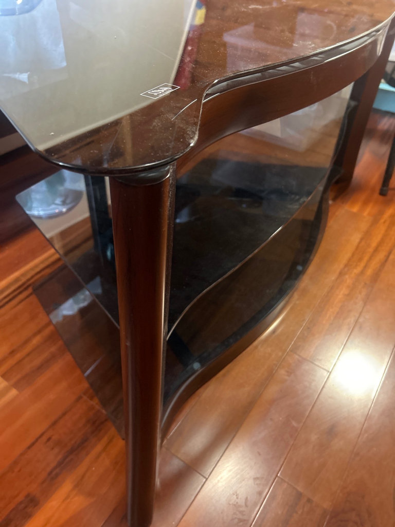 Wood and smoky Glass Media Cabinet - image 2 of 4