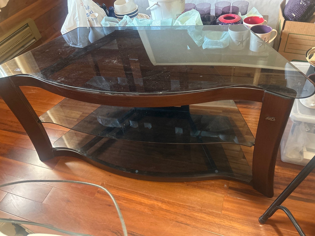 Wood and smoky Glass Media Cabinet - image 1 of 4