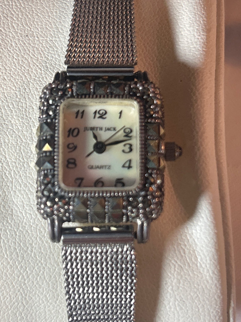 Sterling & Marcasite watch, bracelet & pin from Judith Jack - image 3 of 5