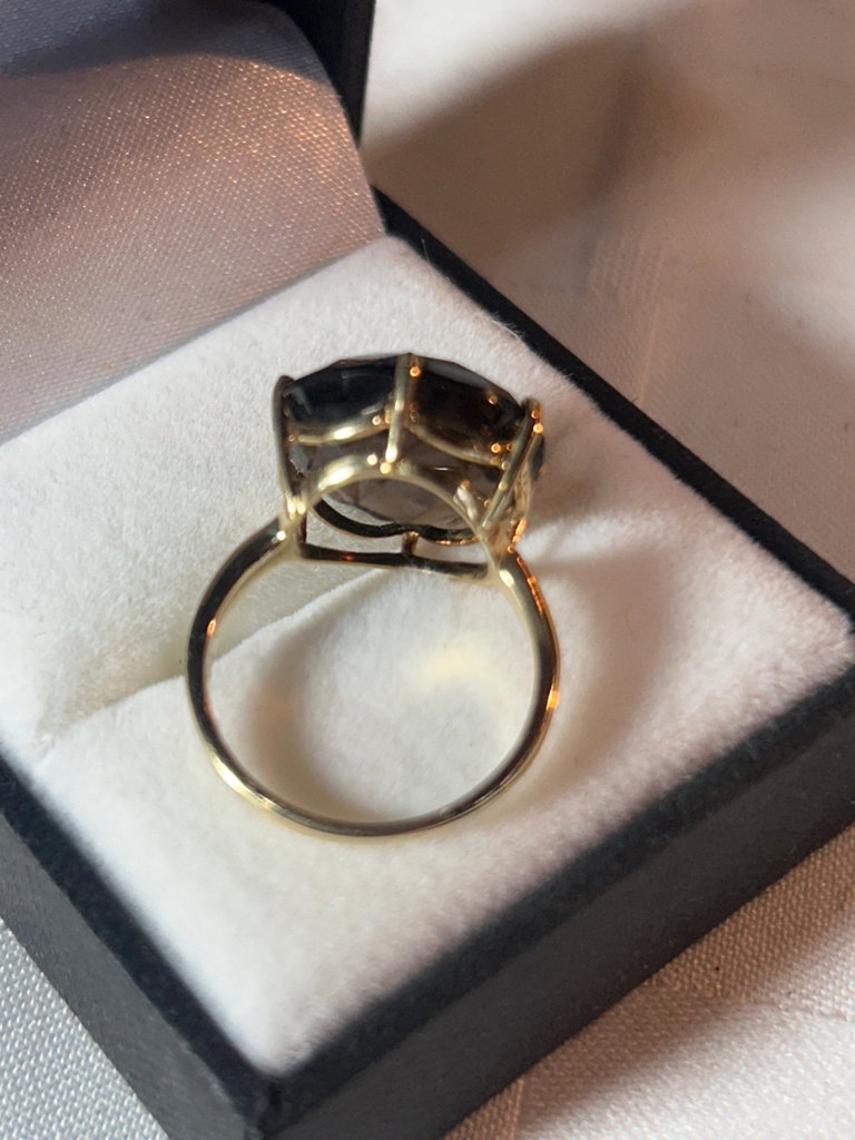 14K gold ring with cut gem stone - image 3 of 4