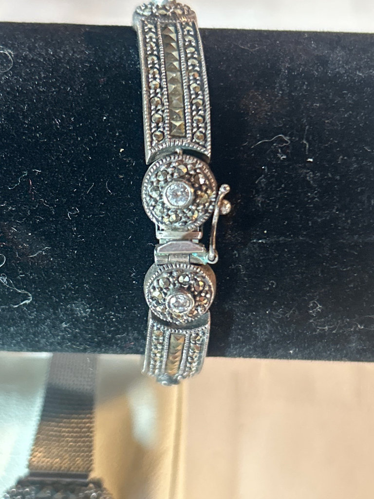 Sterling & Marcasite watch, bracelet & pin from Judith Jack - image 2 of 5