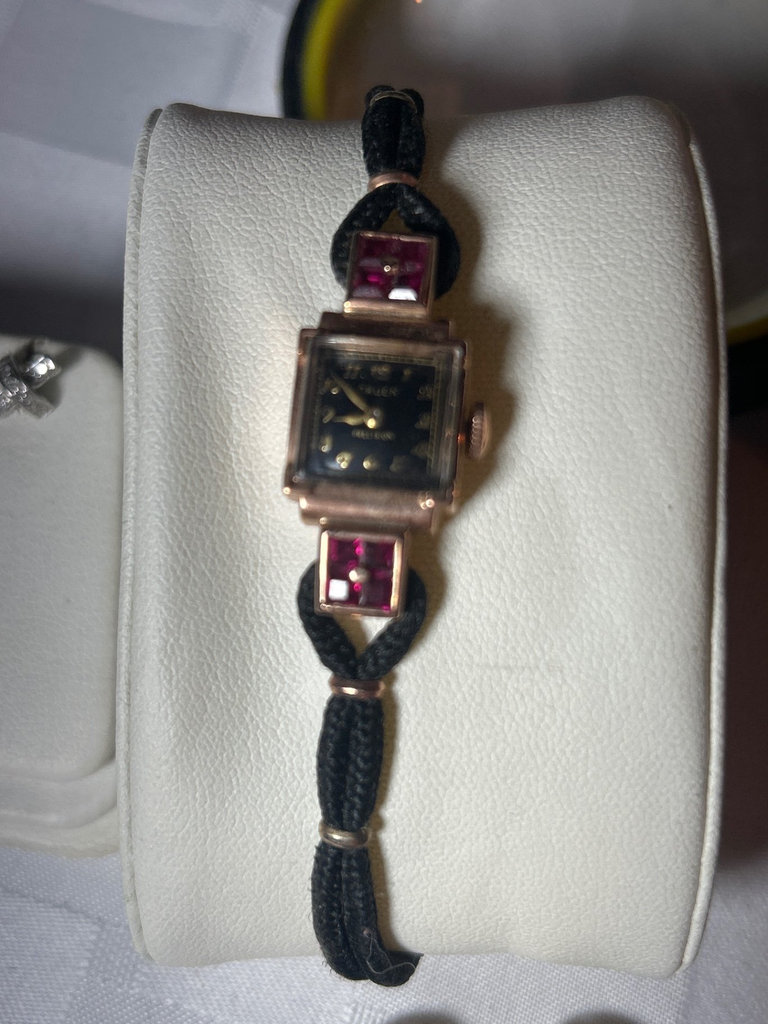 Vintage Ladies Watch, Rose Gold, diamond posts - image 2 of 6