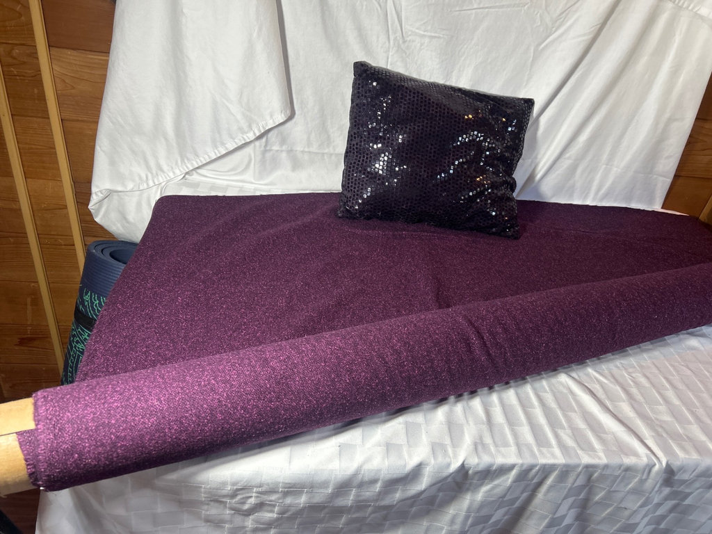A bolt of purple wool fabric, and Throw Pillow - image 1 of 3