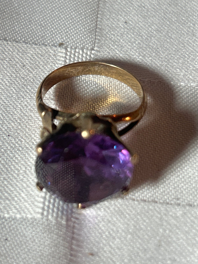Amethyst and 14k gold ring - image 2 of 4