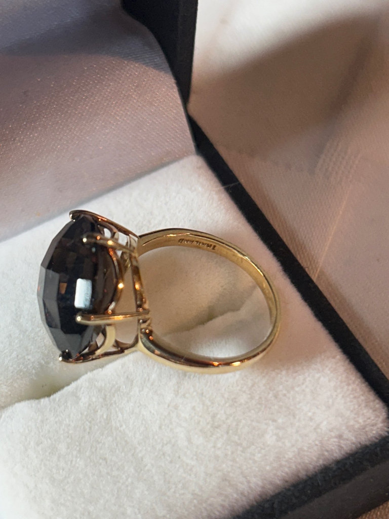 14K gold ring with cut gem stone - image 4 of 4