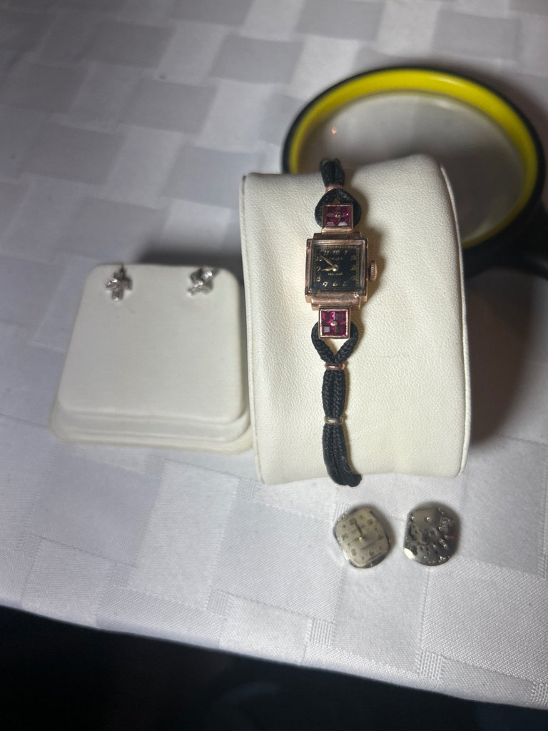 Vintage Ladies Watch, Rose Gold, diamond posts - image 1 of 6